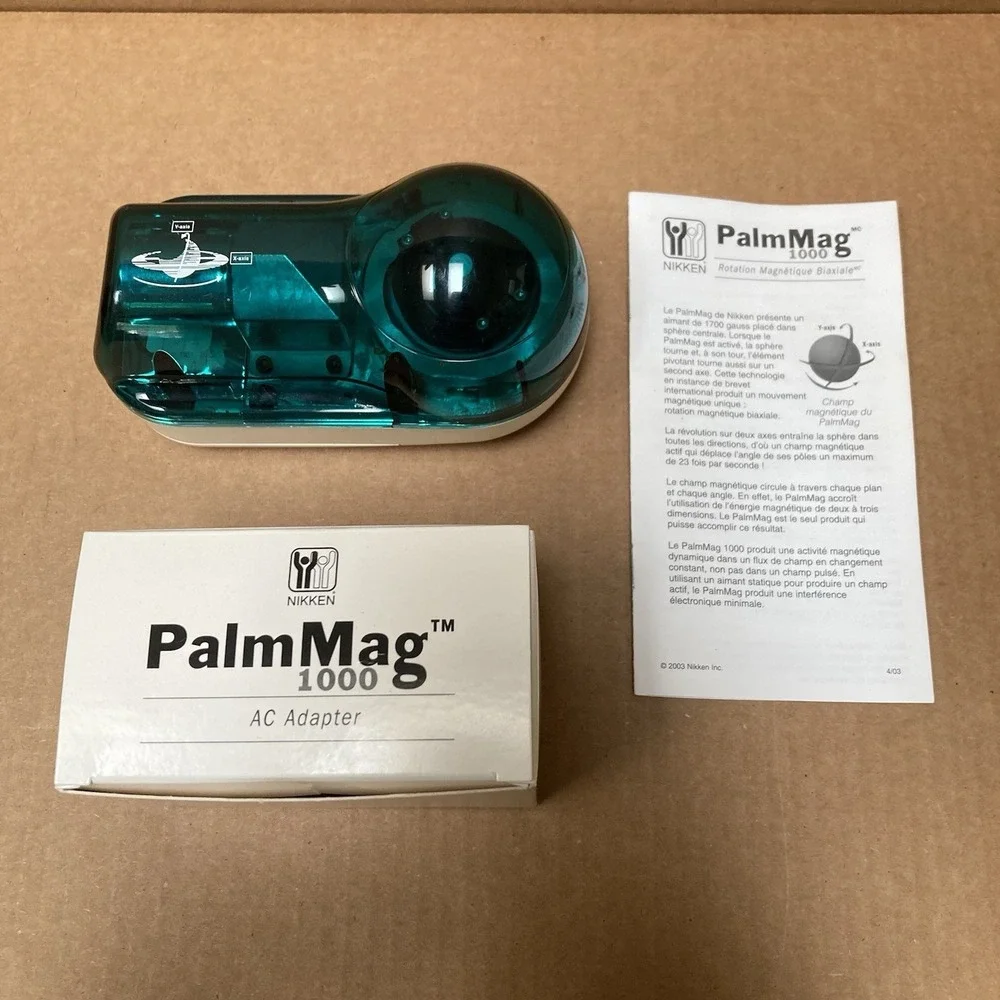 NIKKEN Magnetic Biaxial PalmMag 1000 Power Supply Adapter Hard Case Manual Works